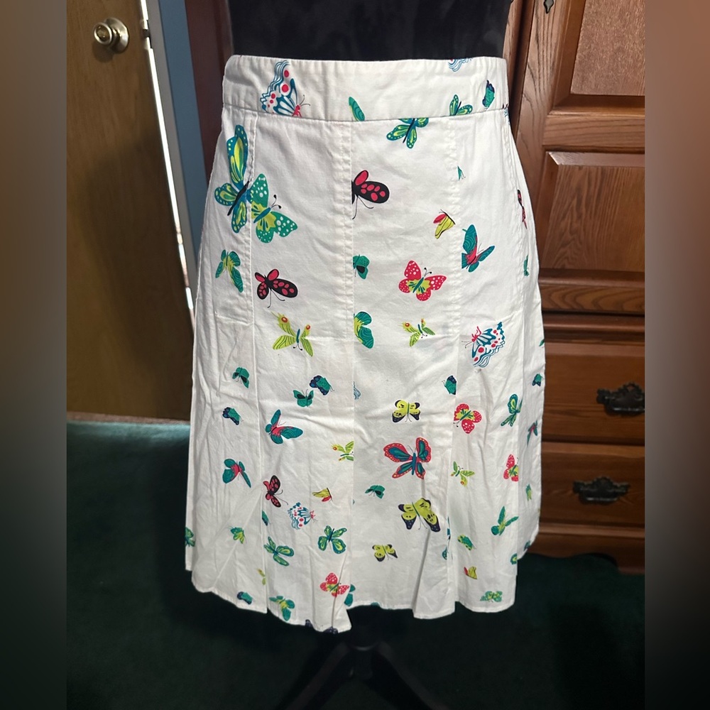 To The Max Butterfly Print White Skirt